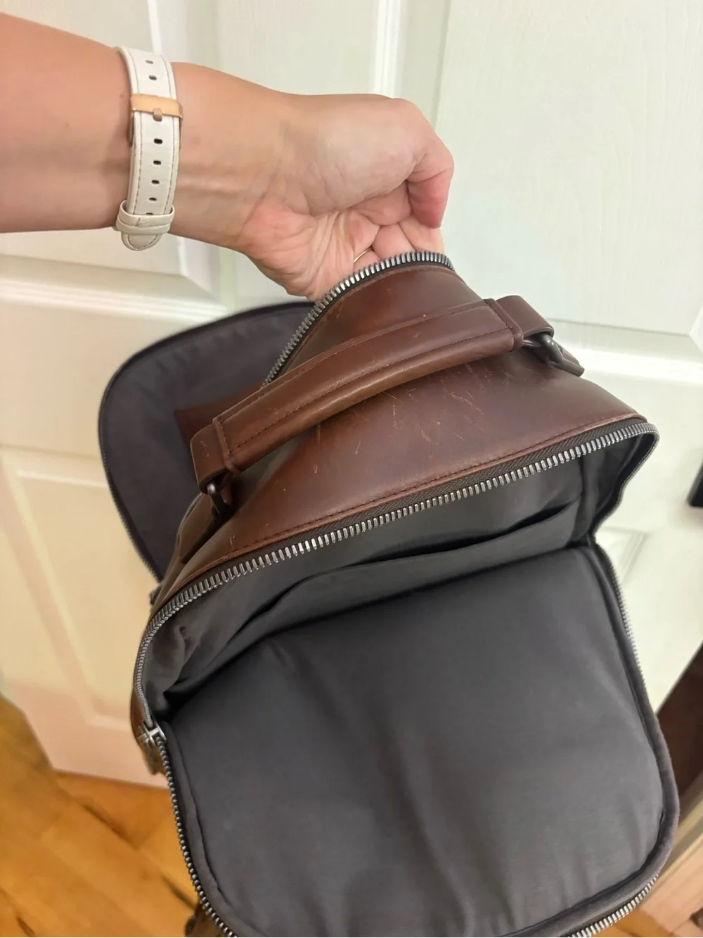 Shinola Brown Leather Backpack - Sleek Everyday Carry
